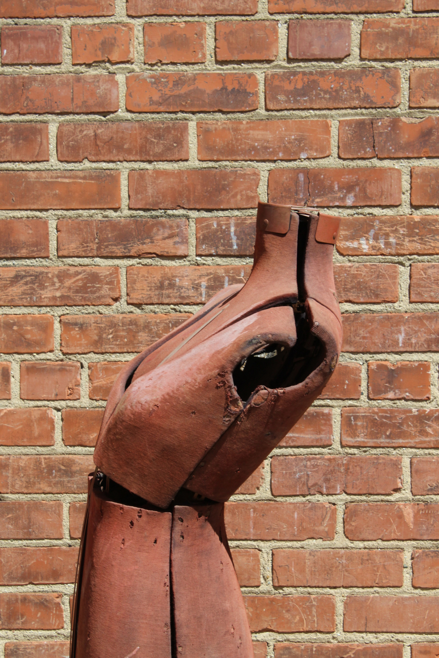 Antique Adjustable Dress Form With Wire Base And Cast Iron Stand EBTH